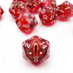D20 ŒIL DE DRAGON ROUGE (UNITÉ)